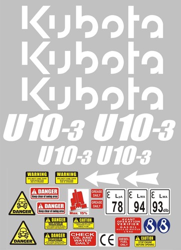 Decal sticker set - set., kubota