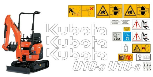 Kubota u10 mini digger decal - kubota,