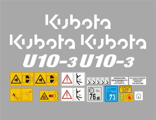 Kubota u10 mini digger decal - u10-3,