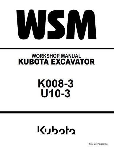 Kubota excavator k008 - k008-3, u10-3